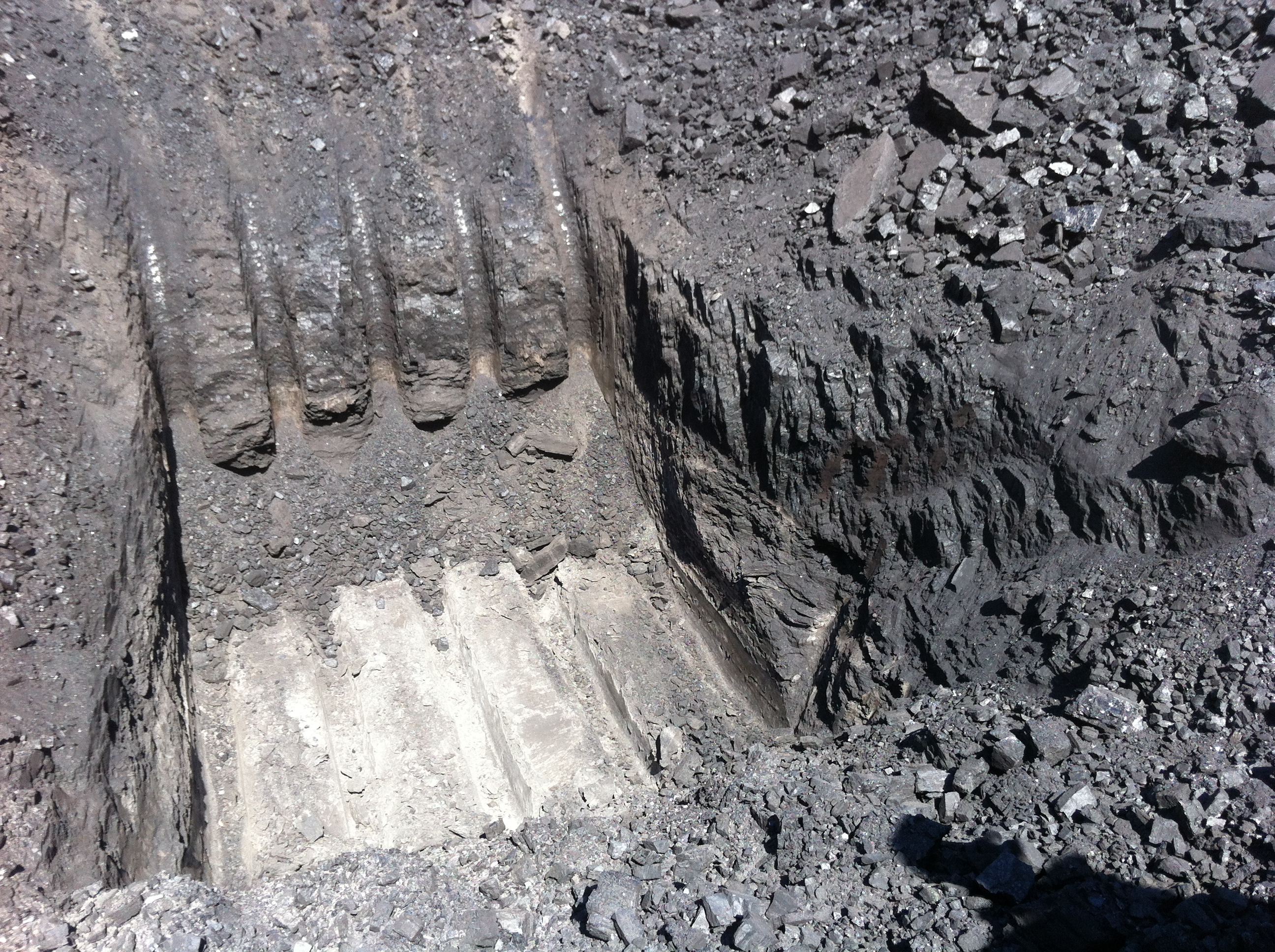 Excavator Test Holes to Determine Coal Thickness and Quality