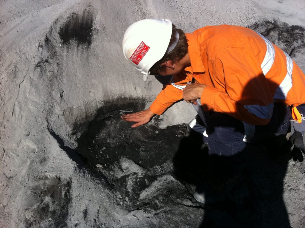 Inspecting Coal in Blast Hole Drill Cuttings