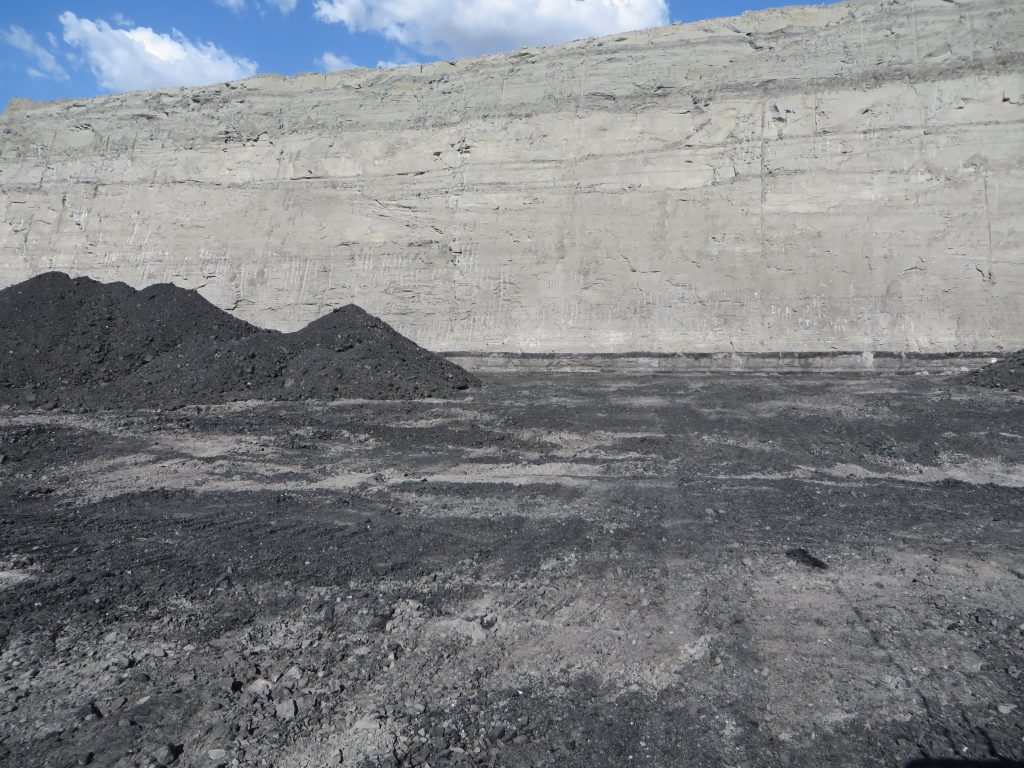 Thin Rider Seam Has Been Recovered and Pushed Up Into Piles For Loading Out On Top of Main Coal Seam